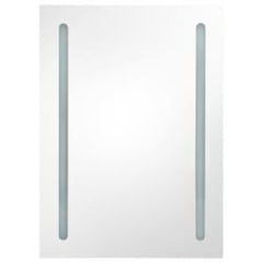 Bathroom Cabinet Shining black MDF with melamine finish, glass