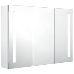 Bathroom Cabinet Shining White MDF with melamine finish, glass mirror