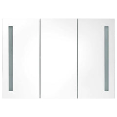 Bathroom Cabinet Shining White MDF with melamine finish, glass mirror