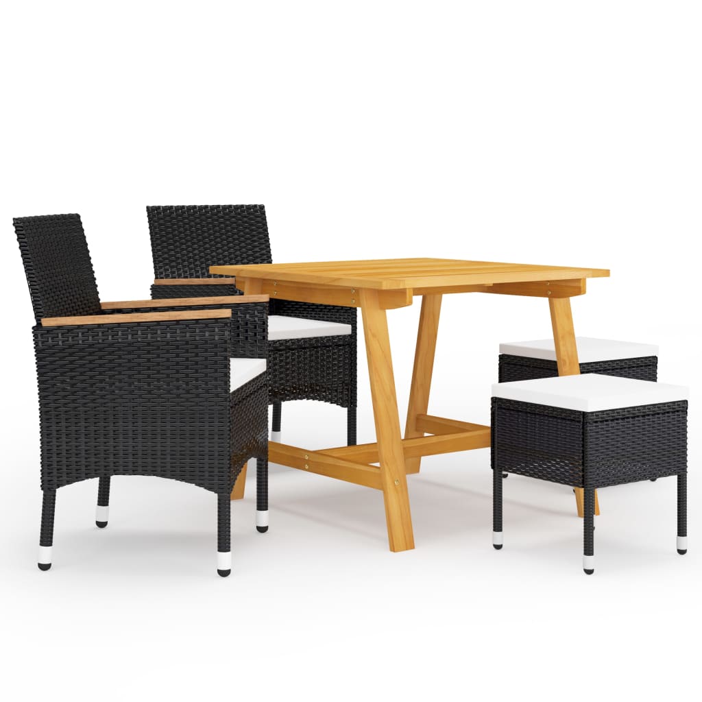 Dining Set Black, Cream White