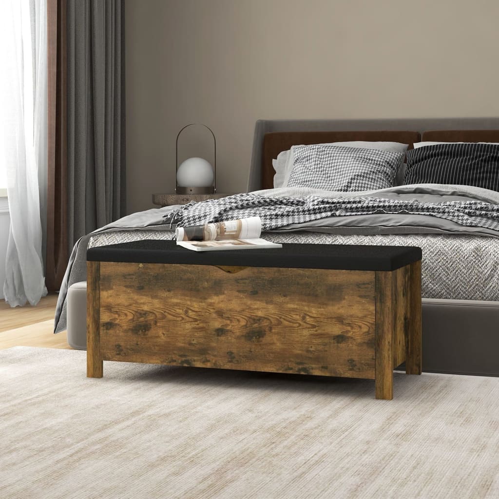 Storage Box Smoked oak Engineered wood 41.3 x 15.7 x 17.7 in – Bostome