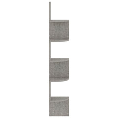 Wall Corner Shelf Concrete Grey Engineered Wood Medium