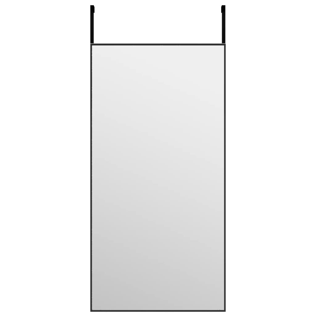 Door Mirror Black 15.7x31.5 Glass and Aluminum