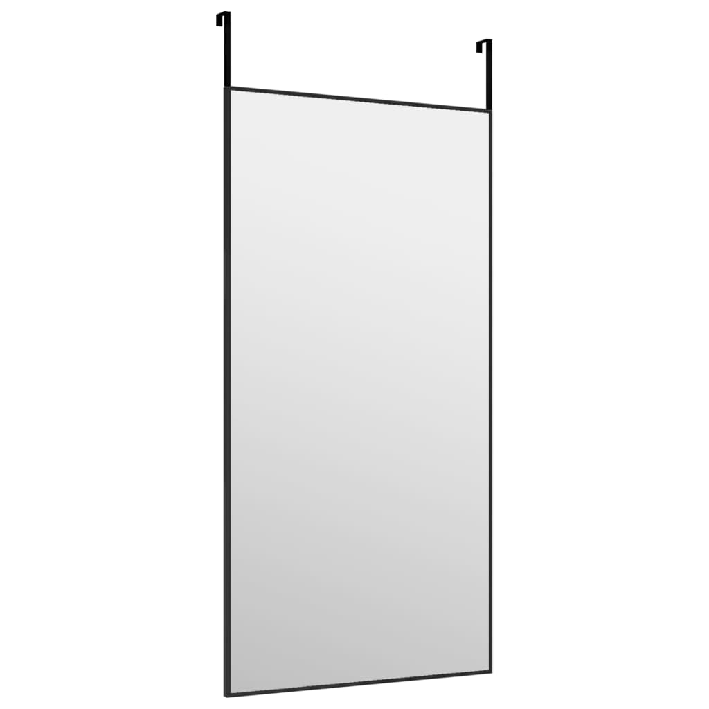 Door Mirror Black 15.7x31.5 Glass and Aluminum
