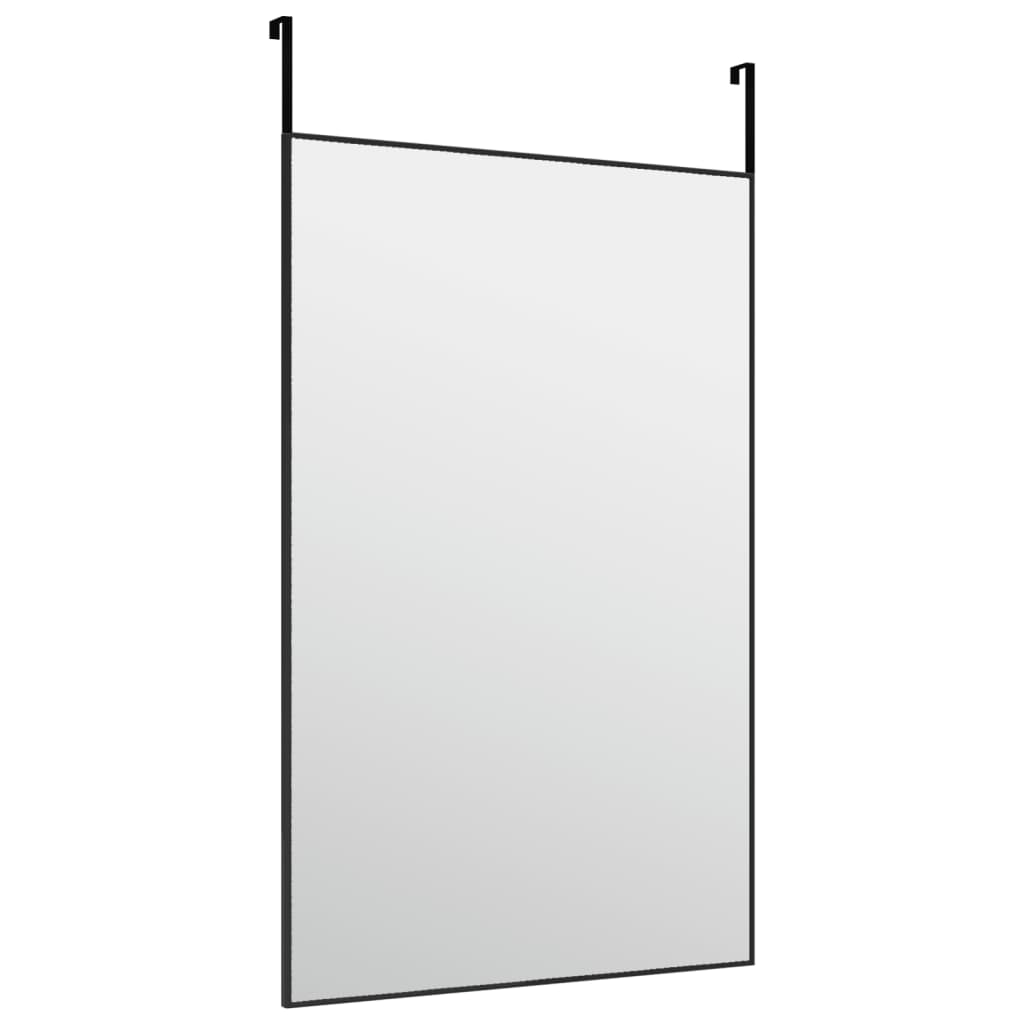 Door Mirror Black 19.7x31.5 Glass and Aluminum