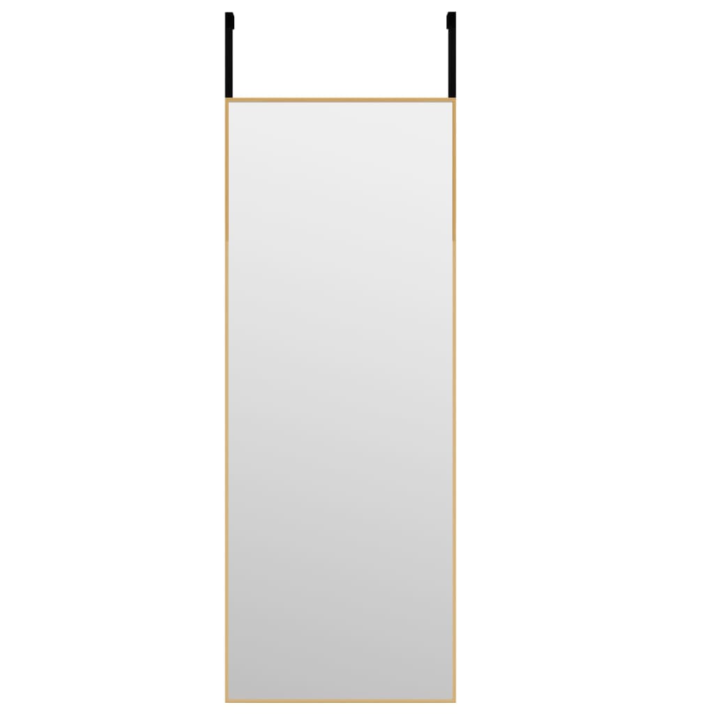 Door Mirror Gold 11.8x31.5 Glass and Aluminum