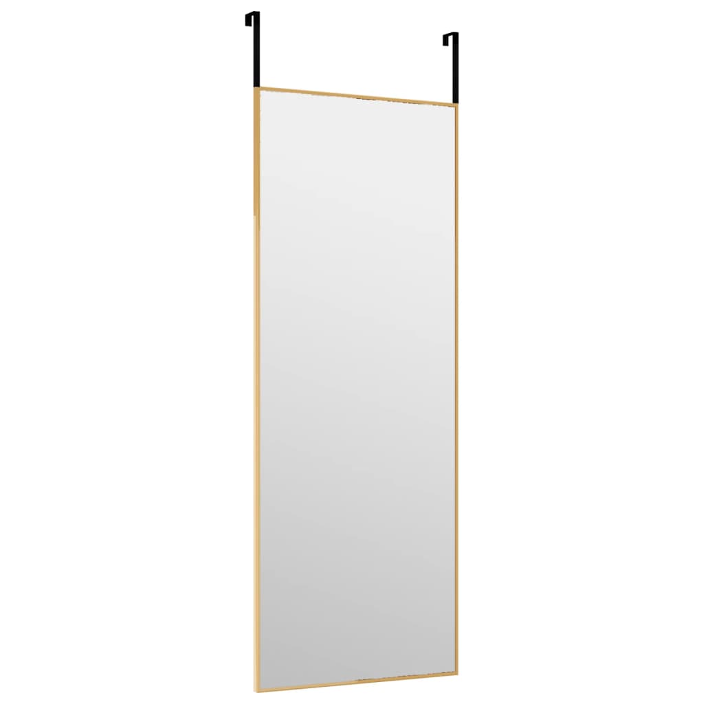 Door Mirror Gold 11.8x31.5 Glass and Aluminum