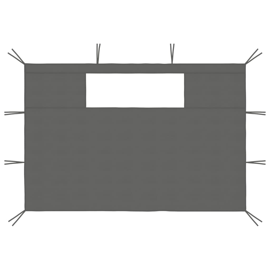 Gazebo Sidewalls with Windows 2 pcs Anthracite