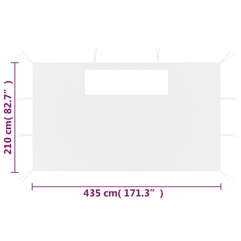Gazebo Sidewalls with Windows 2 pcs White