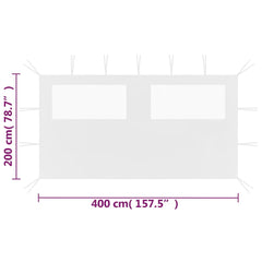 Gazebo Sidewall with Windows 13.1'x6.6' White