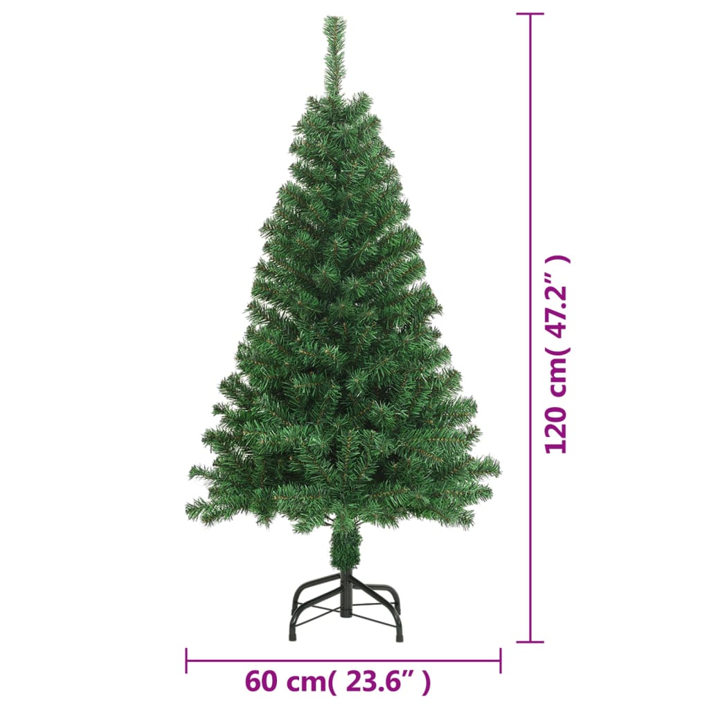Artificial Christmas Tree with Thick Branches Green 4 ft PVC