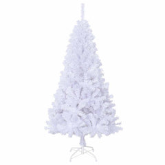 A 4 ft white artificial Christmas tree with thick PVC branches and a sturdy stand.