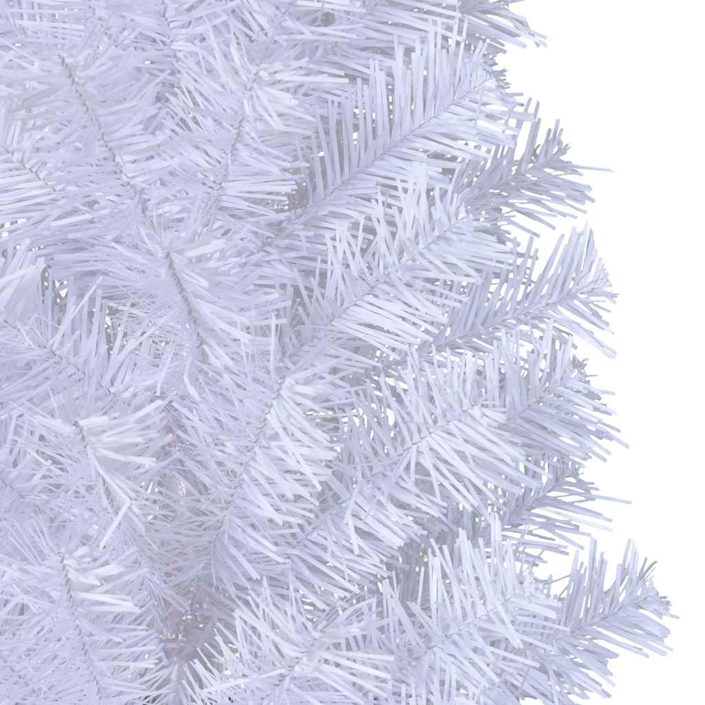 A 4 ft white artificial Christmas tree with thick PVC branches.
