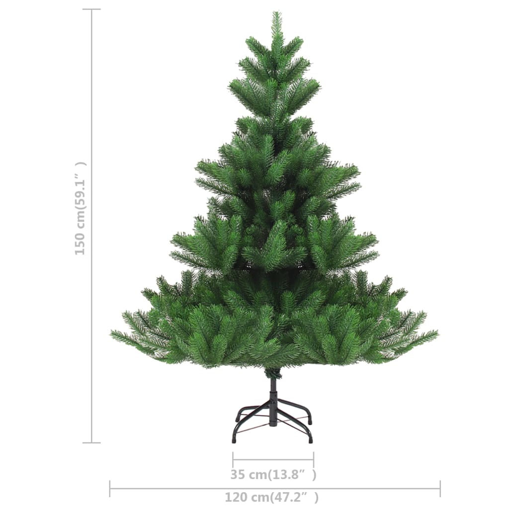 5-foot green Nordmann Fir artificial Christmas tree with realistic branches and sturdy stand.