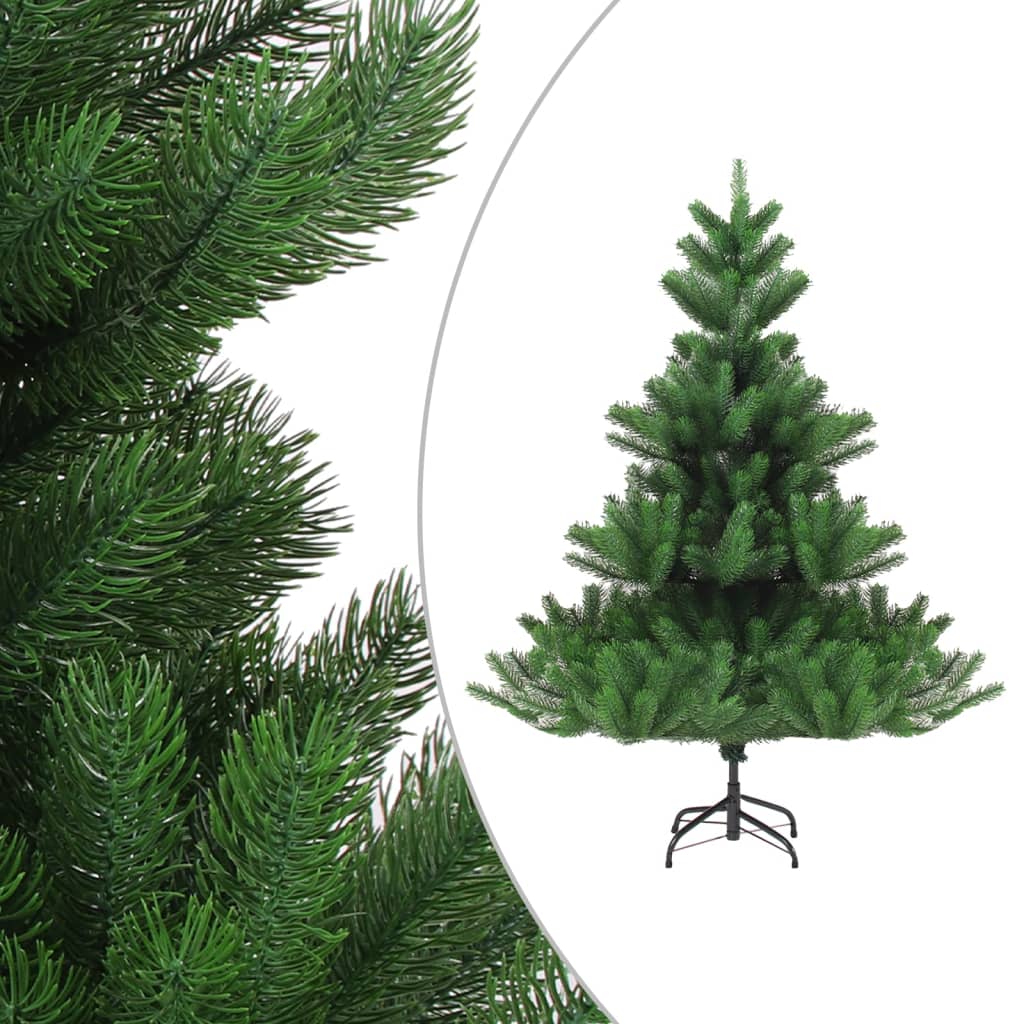 7ft green artificial Christmas tree with lifelike PE branches and a sturdy steel stand.