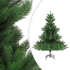 7ft green artificial Christmas tree with lifelike PE branches and a sturdy steel stand.