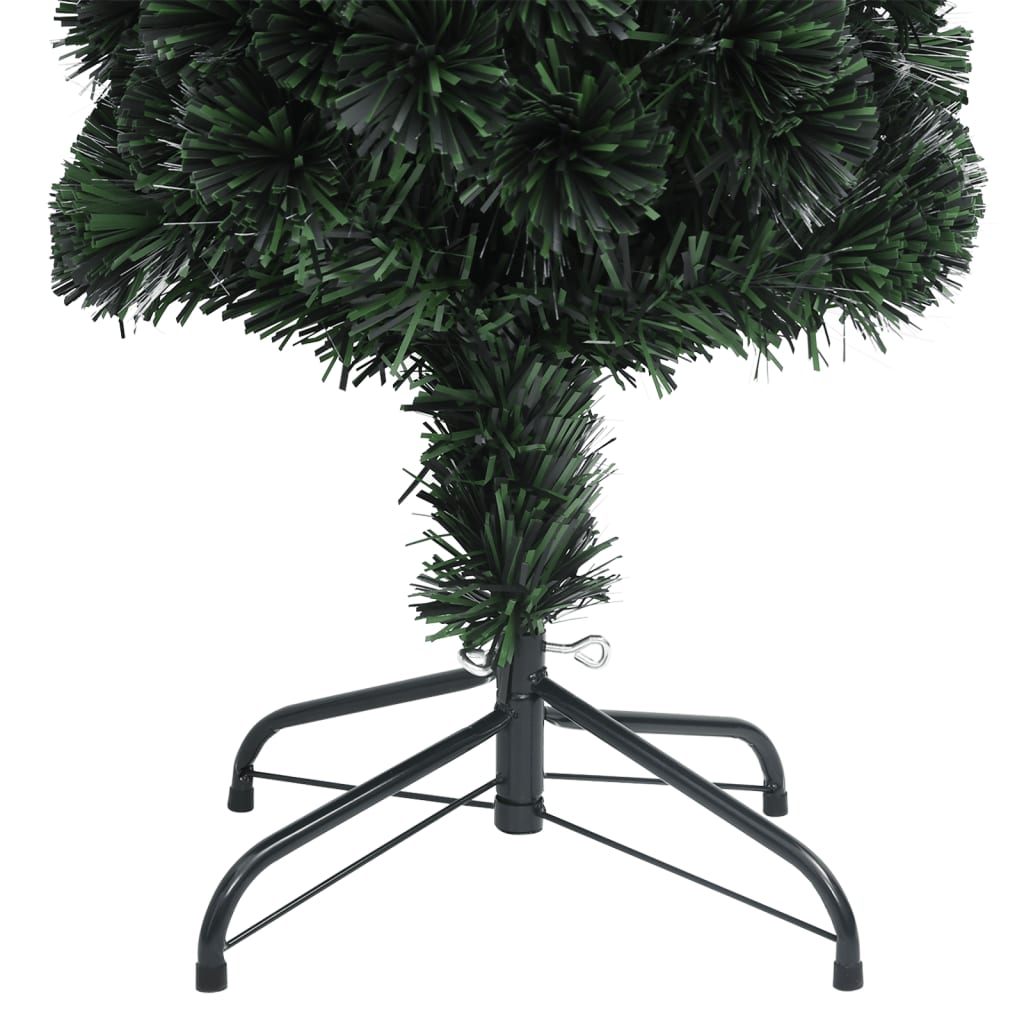 A 4 ft slim artificial fiber optic Christmas tree with a black metal stand.