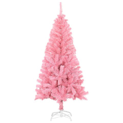 A 4 ft pink artificial Christmas tree with a white steel stand.