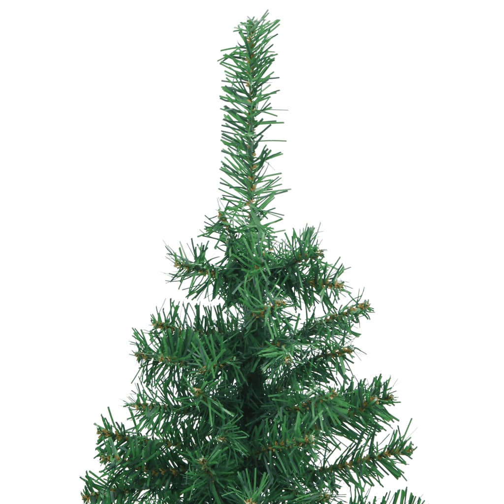 A 5 ft green PVC artificial Christmas tree with a corner design and adjustable branches.