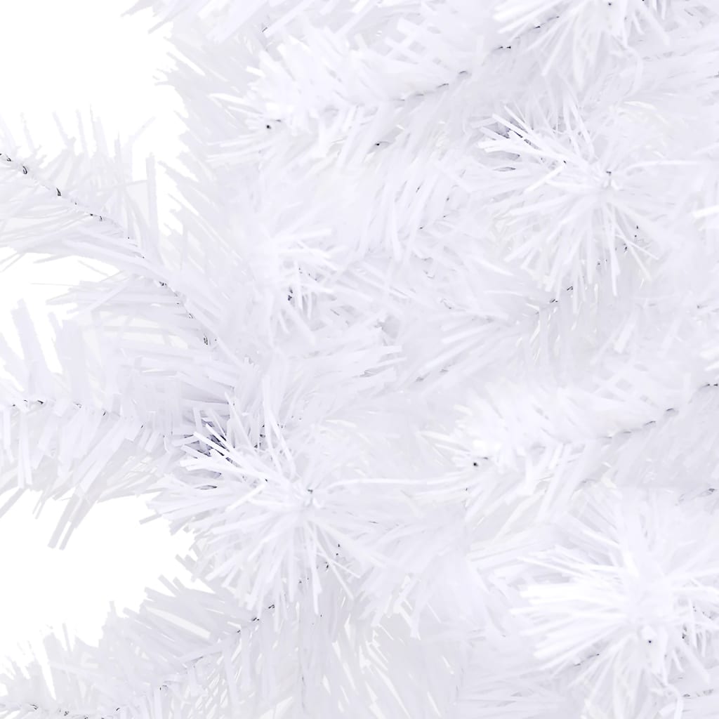 6 ft white PVC artificial corner Christmas tree with 230 adjustable tips and steel stand