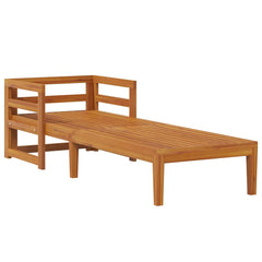 Sun Lounger Dark Grey Cushion, Acacia Wood Frame