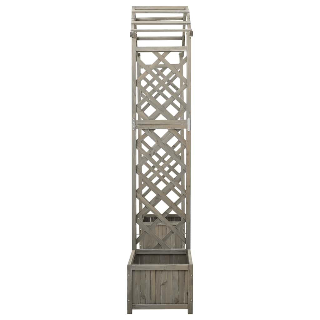 Garden Pergola with Planter Gray Solid Firwood