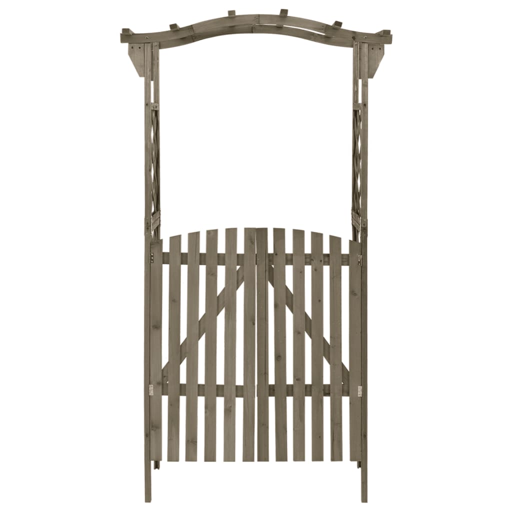 Pergola with Gate 45.7x15.7x80.3 Gray Solid Firwood