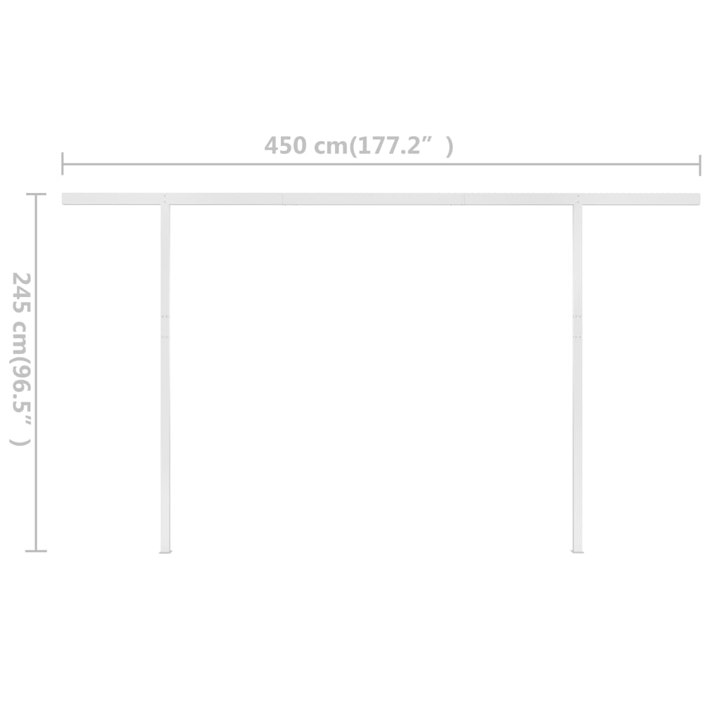Manual Retractable Awning with Posts 13.1'x9.8' Cream