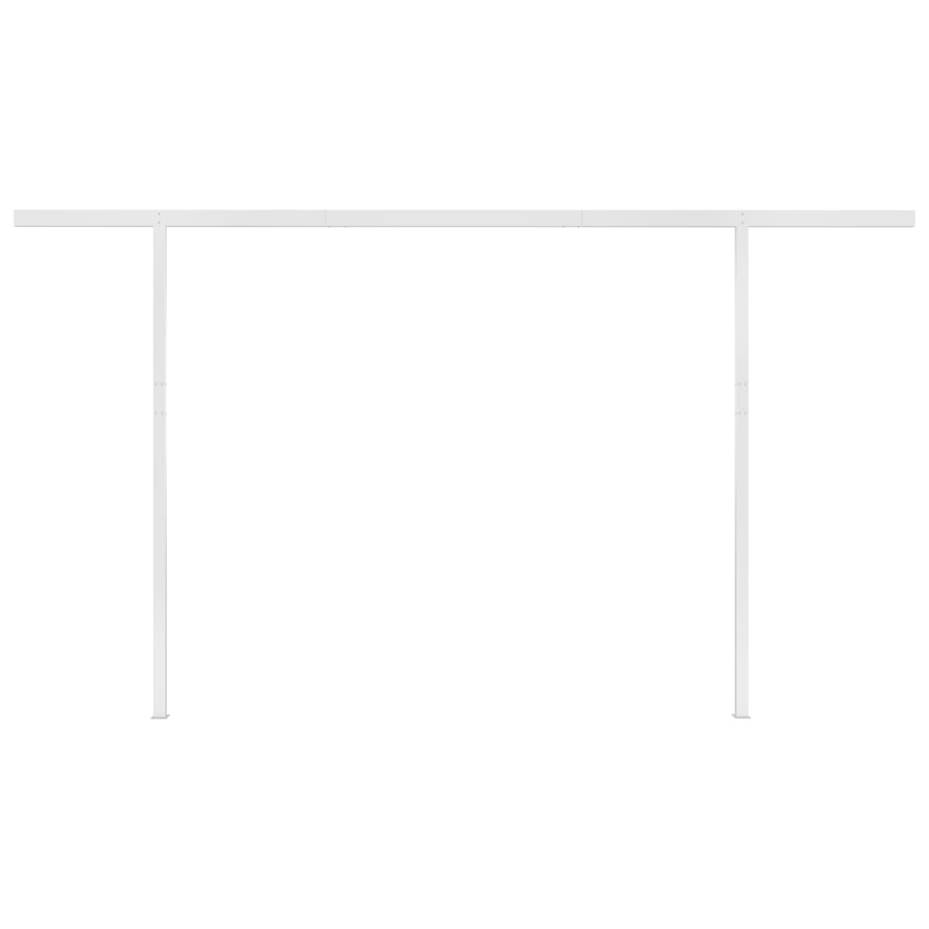 Manual Retractable Awning with Posts 13.1'x9.8' Cream