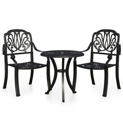 Bistro Set Black Cast aluminum Medium Durable Bistro Set