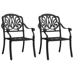 Bistro Set Black Cast Aluminum Standard Durable Bistro Set