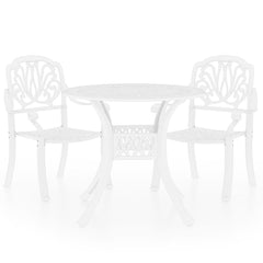 Bistro Set White Cast Aluminum Standard Durable Bistro Set