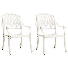 Bistro Set White Cast Aluminum Standard Durable Bistro Set