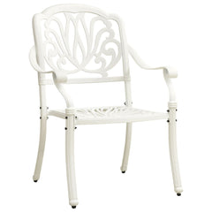 Bistro Set White Cast Aluminum Standard Durable Bistro Set