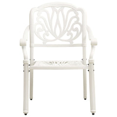 Bistro Set White Cast Aluminum Medium Durable Bistro Set