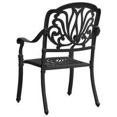 Bistro Set Black Cast aluminum 1 Table, 4 Chairs Durable