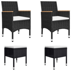 Dining Set Black, Cream White