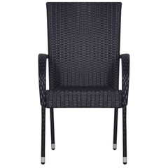 Dining Set Black Solid Acacia wood Standard
