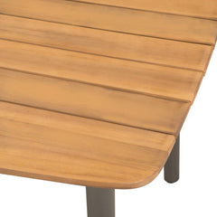 Dining Set Black Solid Acacia Wood Stackable Dining Set