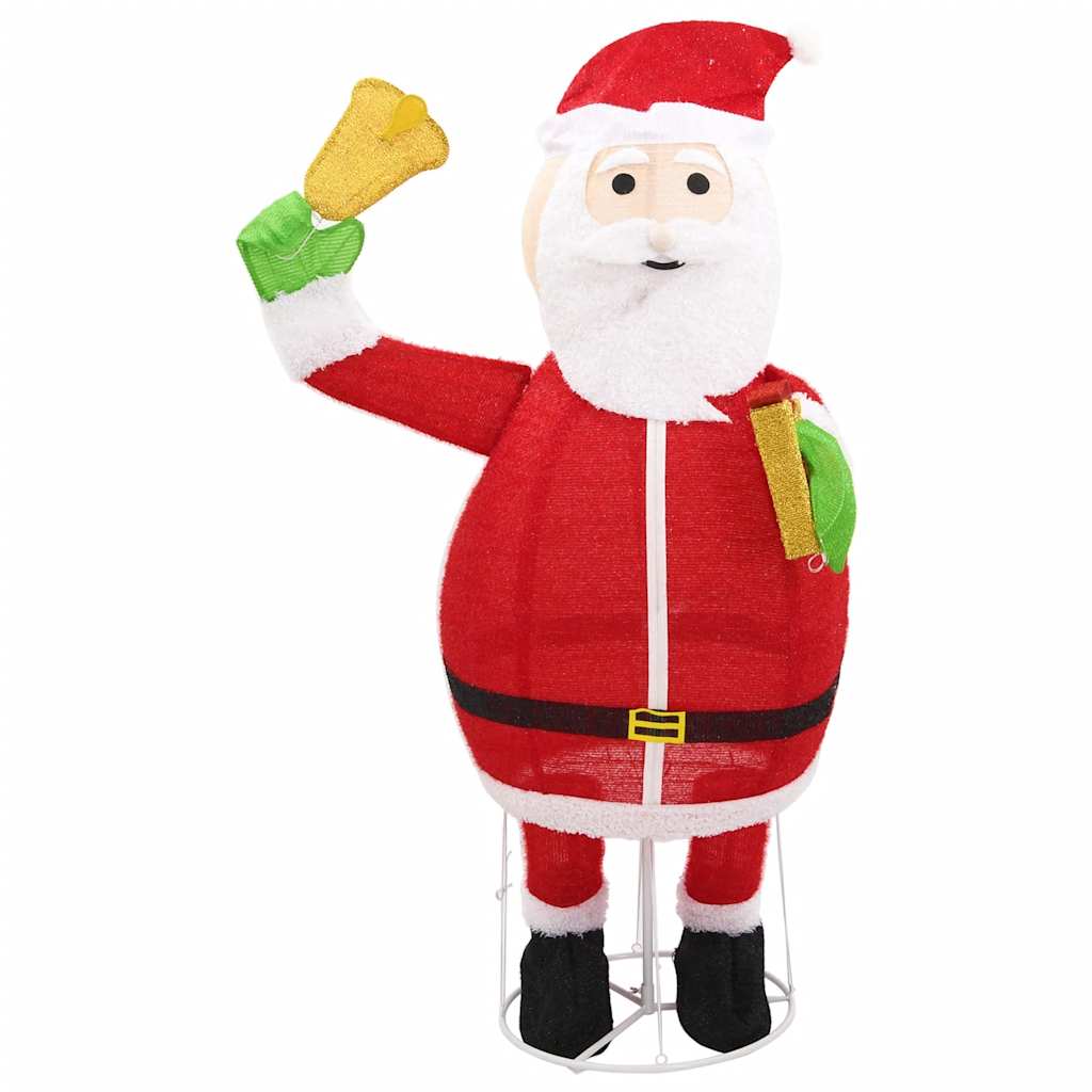 6ft LED Santa Claus figure in red fabric with warm white lights and a bell.