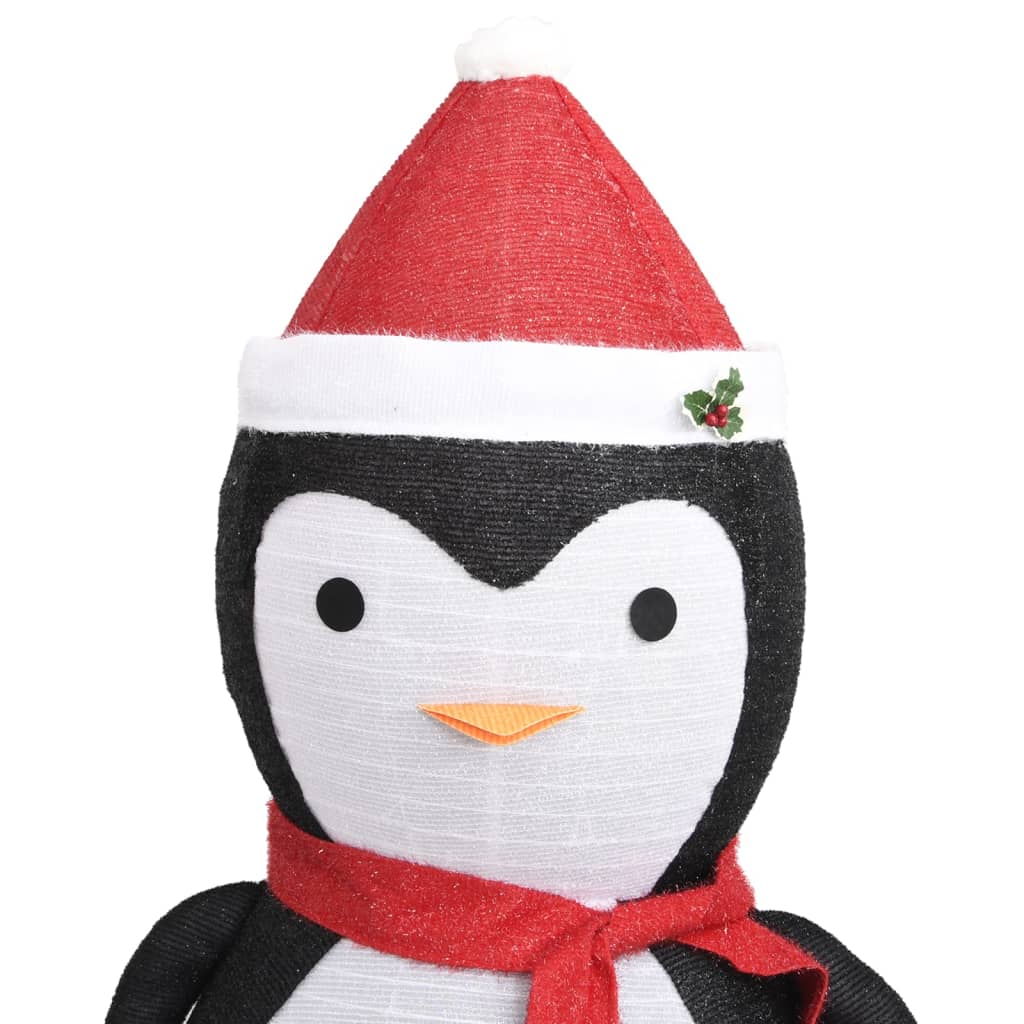 6ft LED snow penguin figure with red Santa hat, scarf, and holly for Christmas decor.