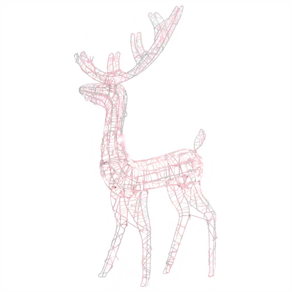 A 4ft acrylic reindeer decoration illuminated with 140 warm white LEDs for festive display.