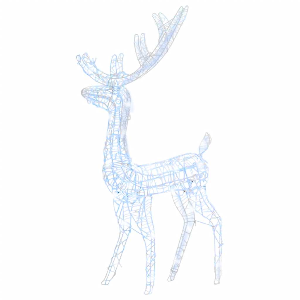 A 4ft acrylic reindeer Christmas decoration with 140 cold white LEDs.