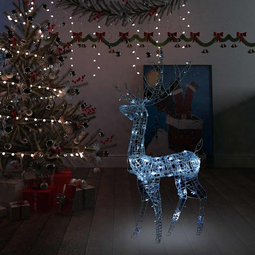 4ft acrylic reindeer decoration with 140 cold white LEDs and USB power connection