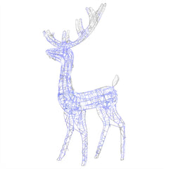 4ft acrylic reindeer Christmas decoration with 140 blue LEDs.