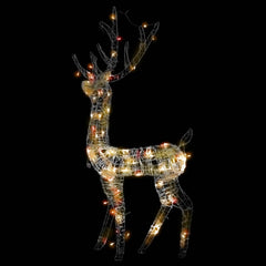 4ft acrylic reindeer decoration with 140 multicolor LED lights and waterproof design