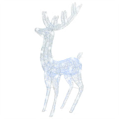 6ft tall acrylic Christmas reindeer with 250 cold white LEDs and eight lighting modes.
