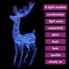 XXL Acrylic Christmas Reindeer 250 LED 6 ft Blue
