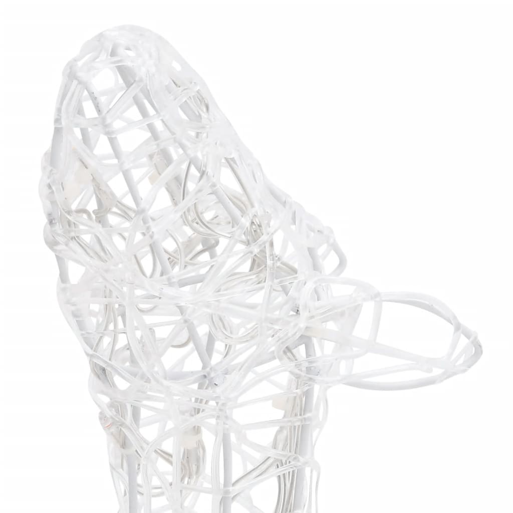 White acrylic reindeer family Christmas decoration with 160 warm white LED lights.