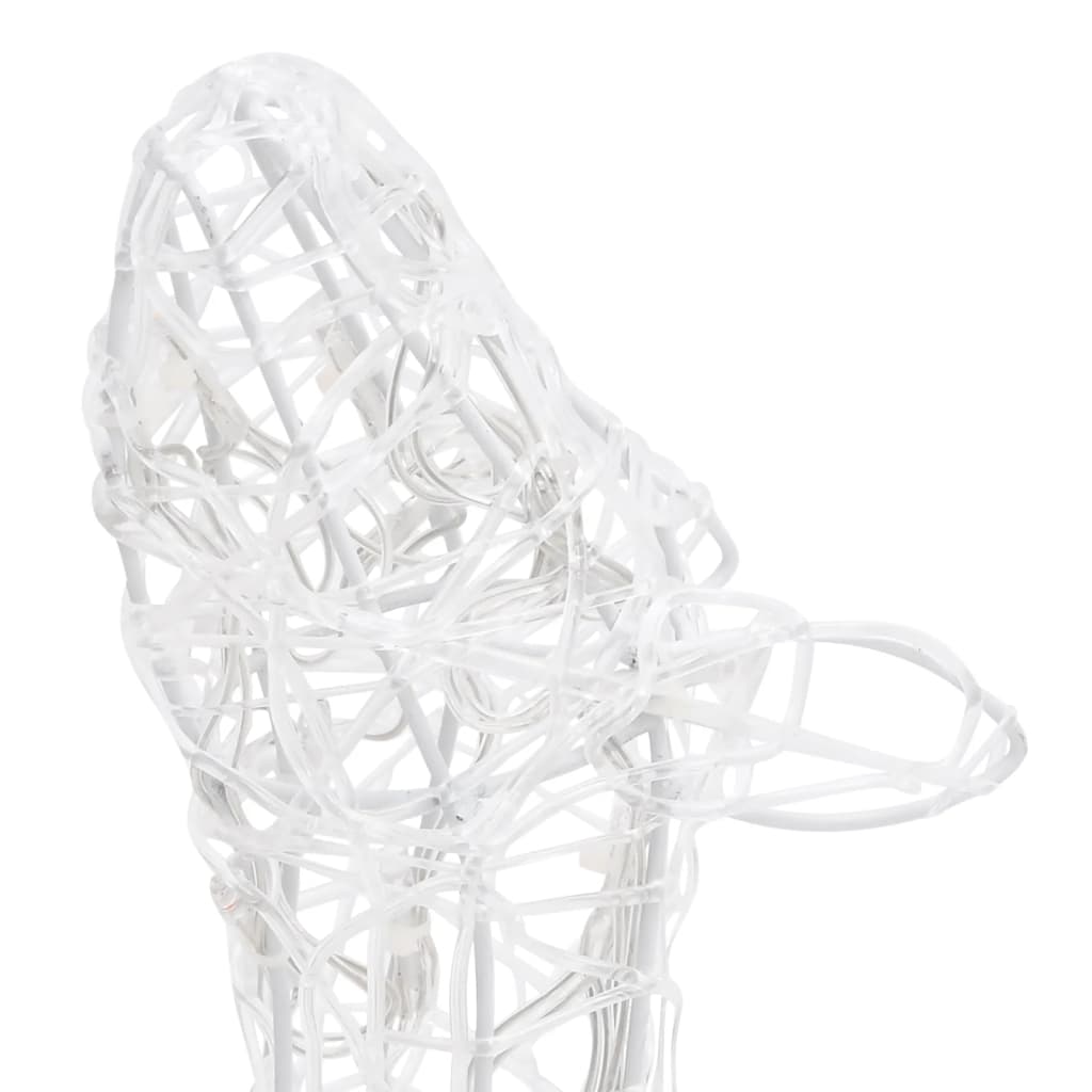 White acrylic reindeer family Christmas decoration with 160 LED cold white lights.